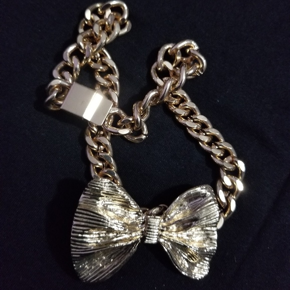 unknown Jewelry - Womens Gold Bow Tie Choker Necklace